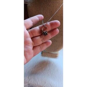 Pandora sterling silver 3D hanging rose necklace
